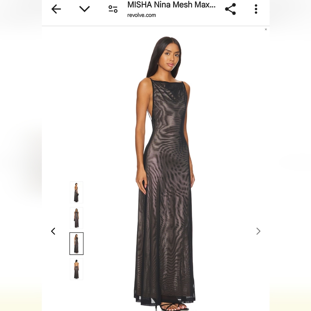 REVOLVE Misha Black Nina Mesh Maxi Dress